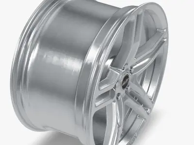 Carroll Shelby Wheel Company CS14 Wheel Chrome Powder Mustang Low-poly 3D model