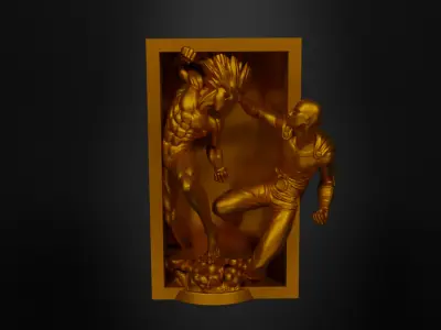 One Punch Man Book Nook - Anime One Punch Bookend - Book Prop 3D print model