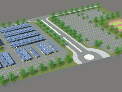 2020 Solar carport - taper  3D model