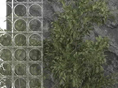 Indoor Garden with Glass Block Walls 3D model