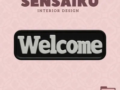 Welcome Door Sign 3D Print File for DIY Home Decor  Sensaiku 3D print model