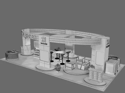  Booth Exhibition Stand a72 3D model