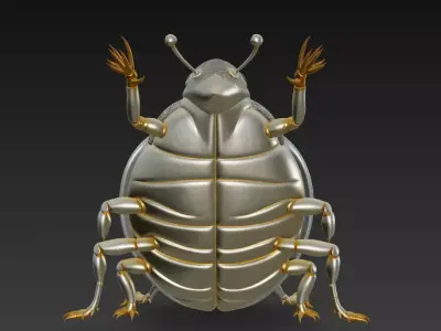Golden Ladybug - Luxury Insect Sculpture 3D Model 3D print model