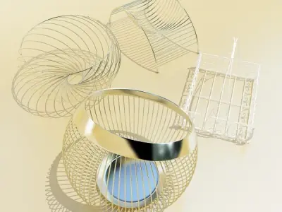 Metal Basket Collection 3D model