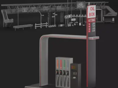 50 Street signs and equipment  3D model