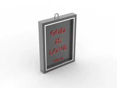 God Is Love Wall Photo frame 3D print model