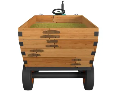 Tractor Trolley Low-poly 3D model