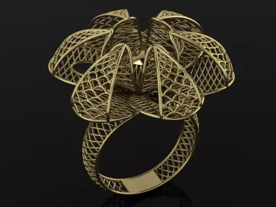 Ultra Vision Ring Gold Jewelry 3D print model order