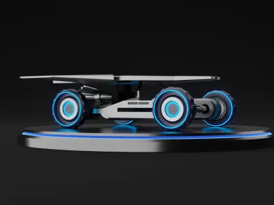 sci-fi skateboard 3D model