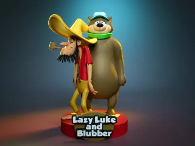 Lazy Luke and Blubber 3D print model