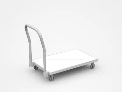 Bright Empty Container Cart 3D model