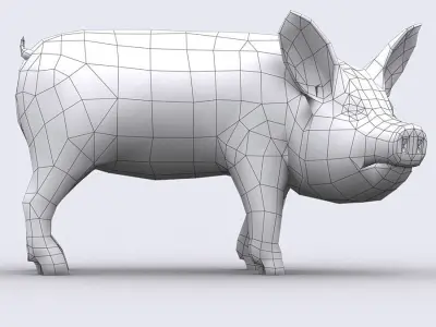 3DRT - Piglet Low-poly 3D model