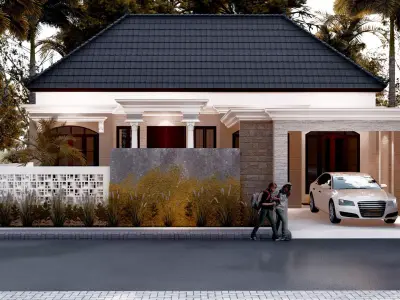 DESAIN RUMAH MINIMALIS SATU LANTAI 3D model