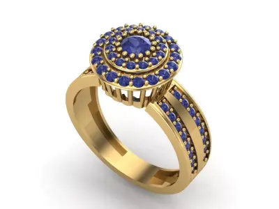 Womens Rings With Stone Ring Ready STL 3DM Models Rings women 3D print model