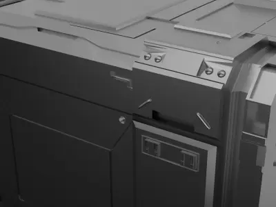 metal silver sci fi cargo box Free low-poly 3D model