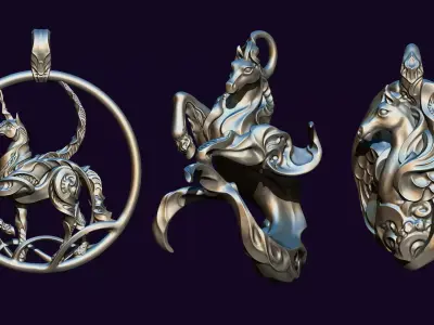 Horse-like Creatures 3D Model Collection