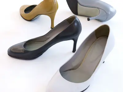 Spool Heel High Heels Low-poly 3D model