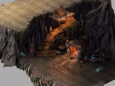 Stone Mengmengling - Mine hole entrance 01 3D model