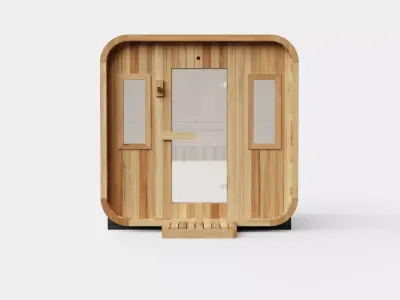 Cube Sauna for 6 Person Low-poly 3D model