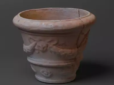 Old cracked vase 3D model
