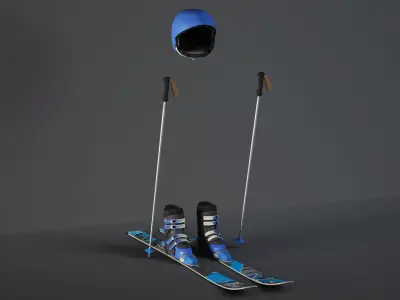 ski sports equipment 3D model