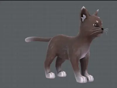 Cat Cartoon V03 Low-poly 3D model