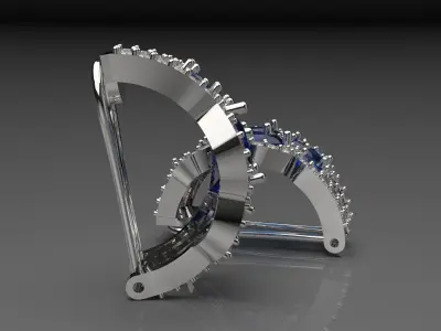 luxury diamond earring je0006 3D print model