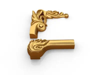 Classic carved corner decor ornament 346  3D model