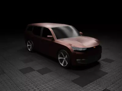 Low Poly Modern Generic SUV Variant  Low-poly 3D model