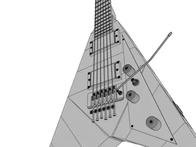 Flying V Electric Guitar Low-poly 3D model