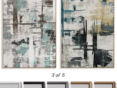 Abstract Painting Frame set 3D model shop