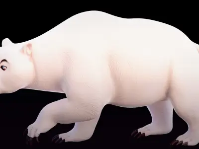 Polar Bear - Rigged Cartoon Character for Blender Low-poly 3D model