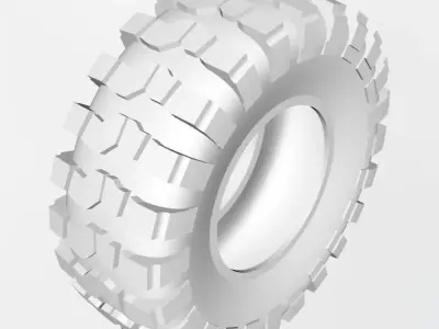 Crawler rim and tire 3-part 3D print model