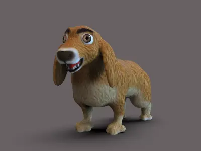 Dog Cartoon Low-poly 3D model get