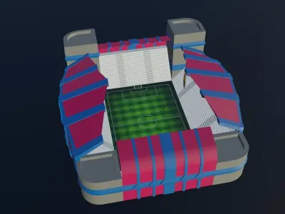 Football Stadium - FC Barcelona Low-poly 3D model