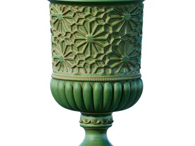Oriental Luxury Decorative garden Floor Vase Urn Pot Arabic  3D model