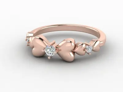 heart ring 3D print model 4
