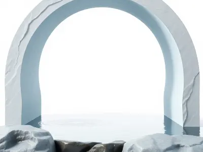 Arch and Rocks with Water Surface D Model Pack Low-poly 3D model