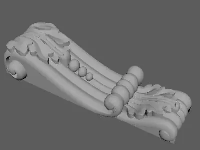 pilaster ornately carved piece of furniture 3D model