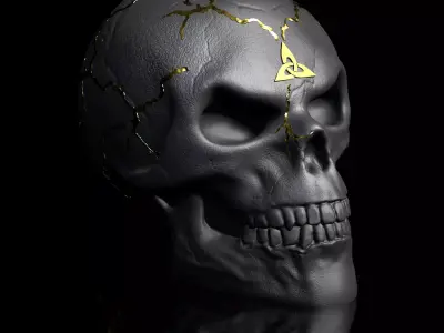 Celtic Skull II - STL 3D Print Model High-Polygon 3D print model