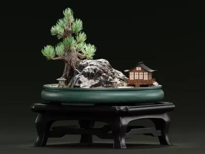 Saikei - Japanese Miniature Garden Low-poly 3D model