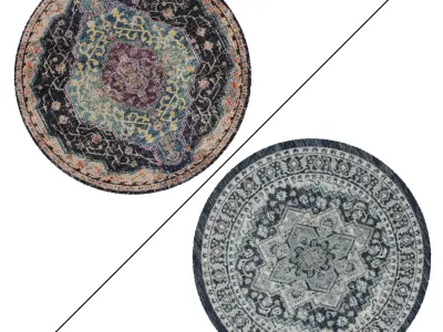 Round Rug Set 216 3D model