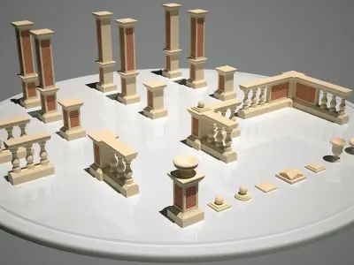Classic Balustrade Generator Low-poly 3D model