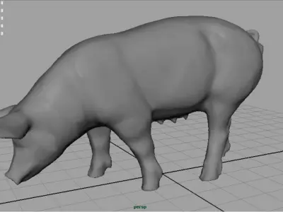 Realistic Sow pig Low-poly 3D model