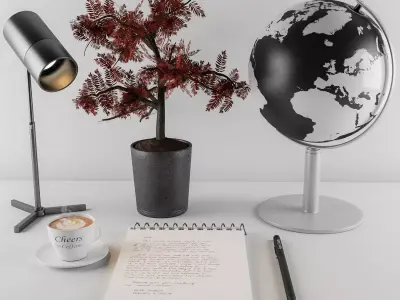 Worktable decorative set 3D model