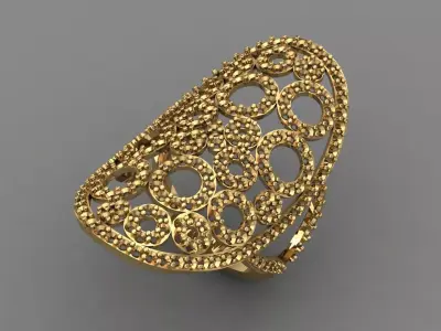 Vintage Womens Diamond Ring Women Rings 3dmodels 3D print model 3D print model 21