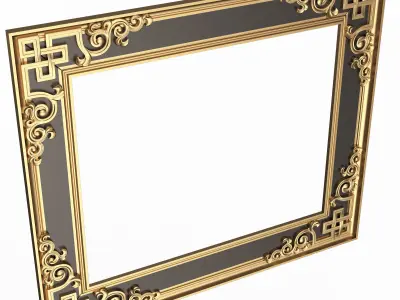 Classic Frame and Mirror 072 Low-poly 3D model