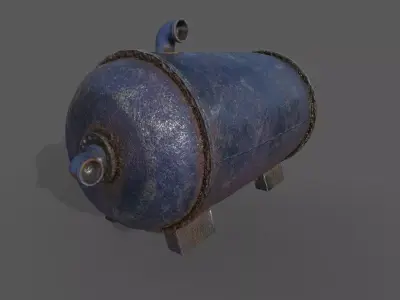 Old water tank-Version 002 Low-poly 3D model