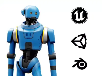 IMPERIAL PROT- DROID Rigged for Unreal Engine - Unity - MIXAMO  3D model