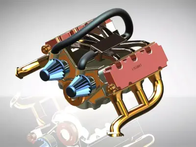 Engine V6 3D model